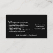 Modèle de carte de visite d'électricien | Service (Dos)