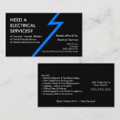Modèle de carte de visite d'électricien | Service (Devant / Derrière)