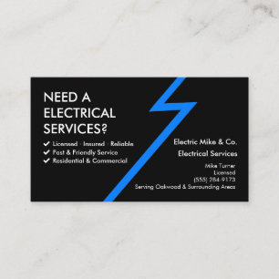 Modèle de carte de visite d'électricien   Service 