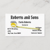 Modèle de carte de visite d'entrepreneur (Dos)