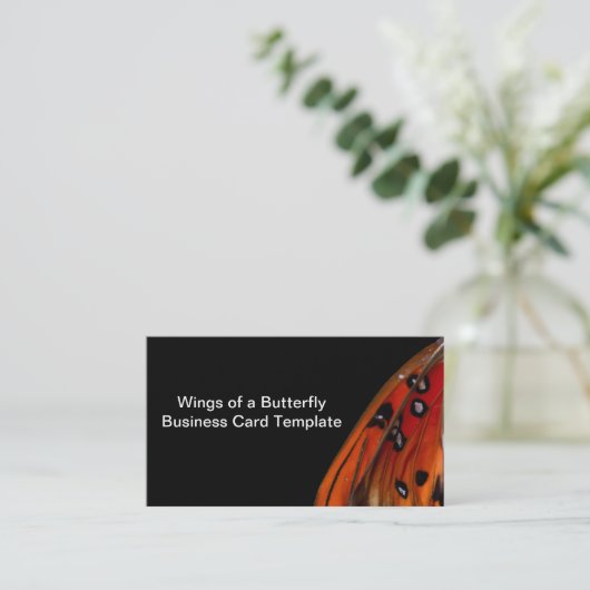 Modèle de carte de visite des ailes à papillon fri (Debout devant)