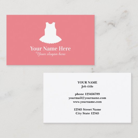 Modèle de carte de visite des enseignants de danse (Devant / Derrière)