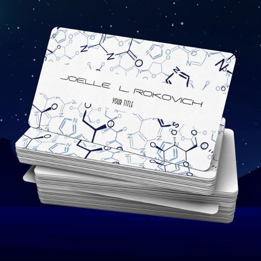 Modèle de carte de visite des symboles de chimie c