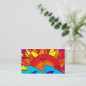 Modèle de carte de visite d'été solaire (Debout devant)