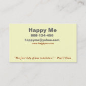 Modèle de carte de visite d'infirmière (Dos)