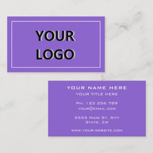 Modèle de carte de visite d'Info texte de logo per (Devant / Derrière)