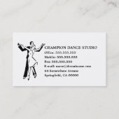 Modèle de carte de visite d'instructeur de danse (Dos)