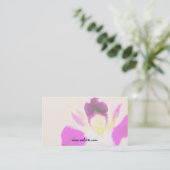 Modèle de carte de visite d'orchidée d'aquarelle (Debout devant)