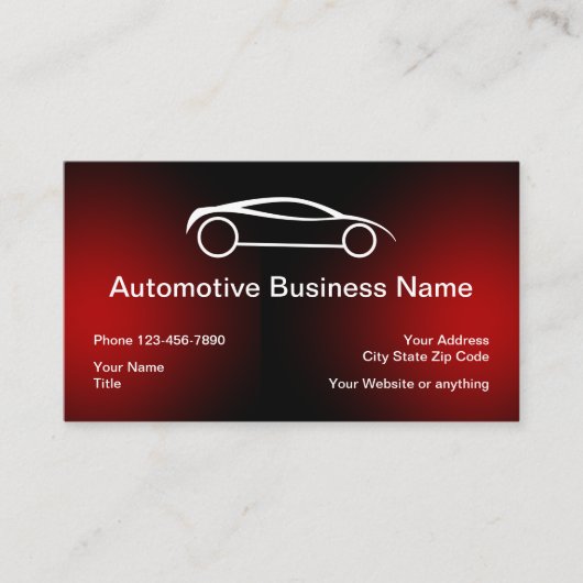 Modèle de carte de visite double côté de l'automob (Devant)