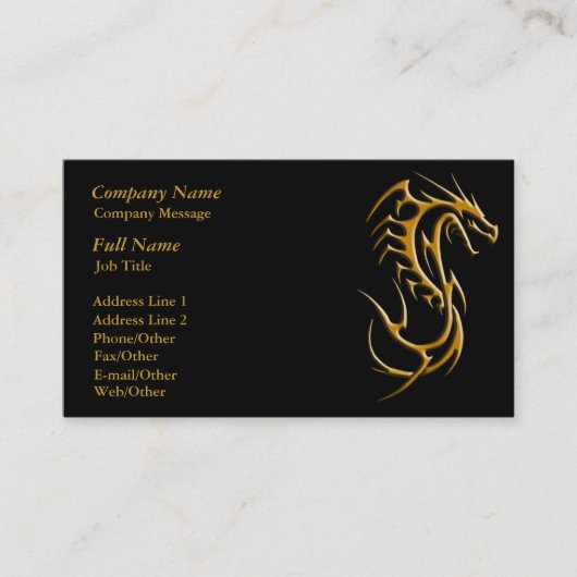 Modèle de carte de visite Dragon tendance (Devant)