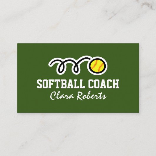 Modèle de carte de visite du coach de softball (Devant)