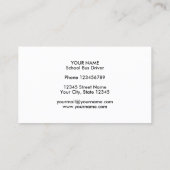 Modèle de carte de visite du conducteur de bus sco (Dos)