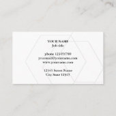 Modèle de carte de visite du logo hexagone géométr (Dos)