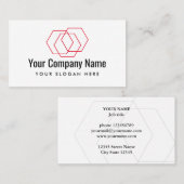 Modèle de carte de visite du logo hexagone géométr (Devant / Derrière)