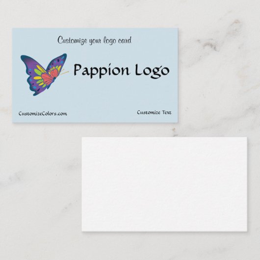 Modèle de carte de visite du logo papillon (Devant / Derrière)
