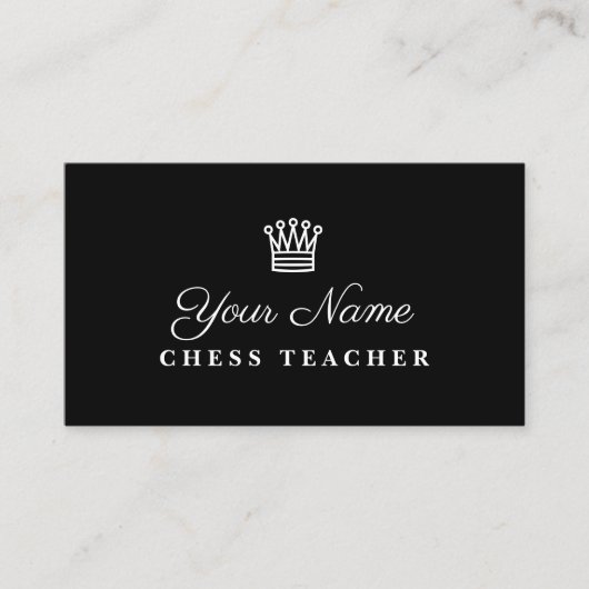 Modèle de carte de visite du professeur d'échecs G (Devant)