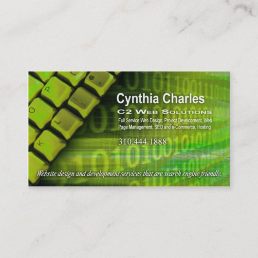 Modèle de carte de visite du Web Design-1 (vert (Devant)