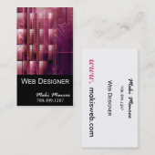 Modèle de carte de visite du Web Design-2 (mauve) (Devant / Derrière)