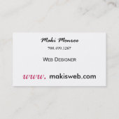 Modèle de carte de visite du Web Design-2 (mauve) (Dos)