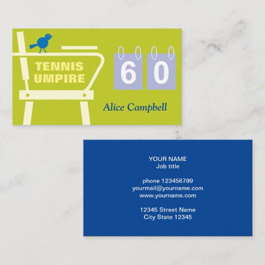 Modèle de carte de visite d'un juge-arbitre de ten (Devant / Derrière)