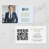 Modèle de carte de visite éditable moderne avec ph (Devant / Derrière)