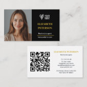 Modèle de carte de visite éditable moderne avec ph (Devant / Derrière)