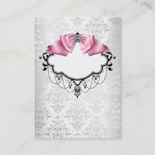 Modèle de carte de visite élégant en damas blanc