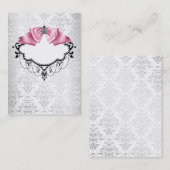 Modèle de carte de visite élégant en damas blanc (Devant / Derrière)