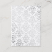 Modèle de carte de visite élégant en damas blanc (Dos)