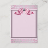 Modèle de carte de visite élégant rose damassé (Dos)