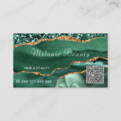 Modèle de carte de visite Emerald Green QR Code (Devant)
