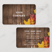 Modèle de carte de visite en bois d'automne (Devant / Derrière)