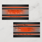 Modèle de carte de visite en métal orange (Devant / Derrière)