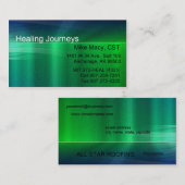 Modèle de carte de visite en métal vert (Devant / Derrière)