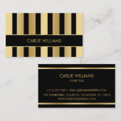 Modèle de carte de visite en noir et or (Devant / Derrière)