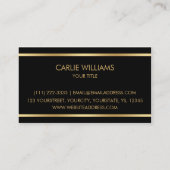 Modèle de carte de visite en noir et or (Dos)