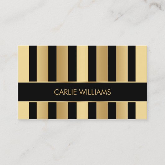 Modèle de carte de visite en noir et or (Devant)
