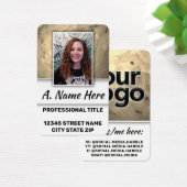 Modèle de carte de visite en olive dorée pour les (Bureau)