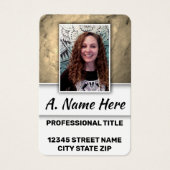 Modèle de carte de visite en olive dorée pour les (Devant)