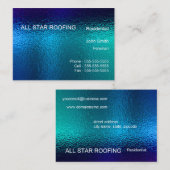 Modèle de carte de visite en verre bleu Générique (Devant / Derrière)