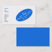Modèle de carte de visite Fitness - bleu (Devant / Derrière)
