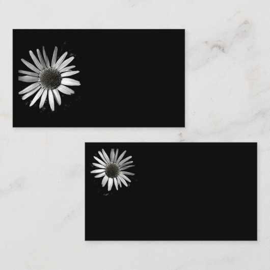 modèle de carte de visite fleur noir et blanc (Devant / Derrière)