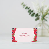 Modèle de carte de visite Fleurs rouges Votre prop (Debout devant)