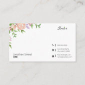 Modèle de carte de visite florale (Dos)