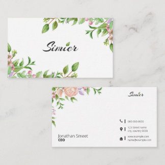 Modèle de carte de visite florale