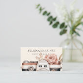 Modèle de carte de visite florale Boho pour la pho (Debout devant)