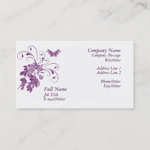 Modèle de carte de visite florale violet élégant
