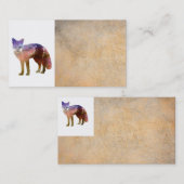 modèle de carte de visite fox art sur sepia (Devant / Derrière)