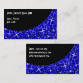 Modèle de carte de visite Glitz Dark Blue Black Cu (Devant / Derrière)