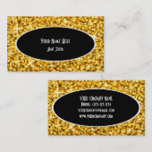 Modèle de carte de visite Glitz "Gold" Black Oval (Devant / Derrière)